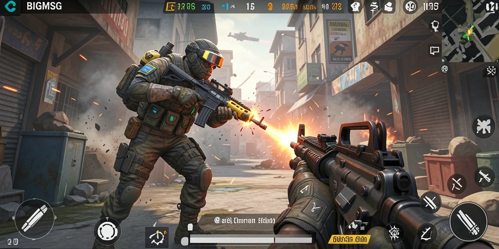 Gameplay seru BIGMSG dengan pertempuran yang intens.