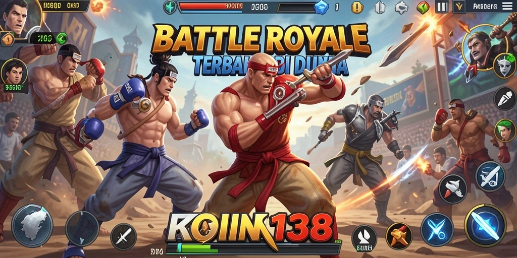 Gameplay menegangkan KOIN138 dalam pertempuran Battle Royale.