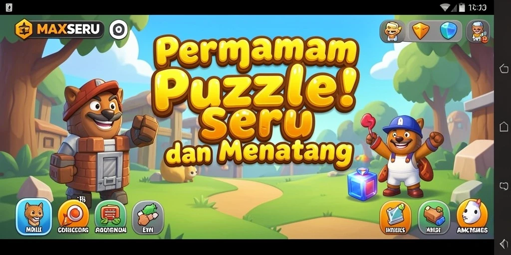 Tampilan gameplay MAXSERU yang menantang dan seru.